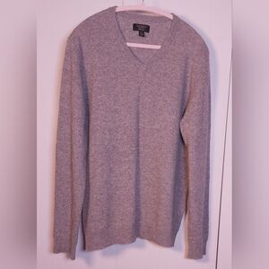 Club Room Luxury Men's Grey 100% Cashmere Sweater Size Large Pullover Classic